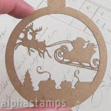 Flying Sleigh Ornament Layers