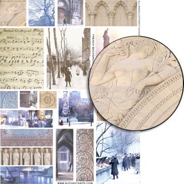 French Backgrounds - Winter Collage Sheet