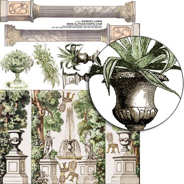 Garden Urns Collage Sheet