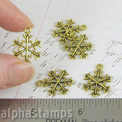 21mm Gold Snowflake Charms *