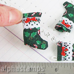 Green Mini Stocking with Lace & Ribbon Trim *