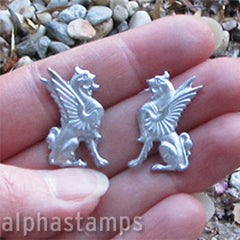Left & Right Facing Metal Gryphons