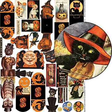 Halloween Clock Spinners Collage Sheet