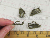 Antique Bronze 3D Claw Skeleton Hand Charm