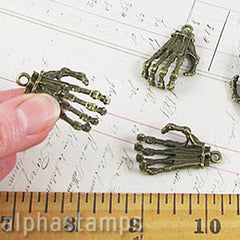 Antique Bronze 3D Claw Skeleton Hand Charm