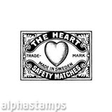 The Heart Matchbox Label Rubber Stamp