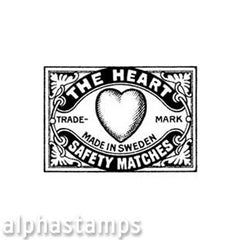The Heart Matchbox Label Rubber Stamp
