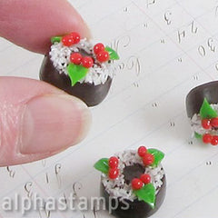 Mini Christmas Cake - Chocolate with Holly - SOLD OUT