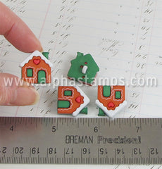 Gingerbread Cottage Buttons - Set of 2