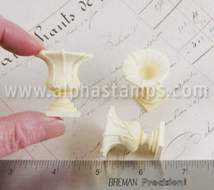 Miniature Ivory Leafy Urn