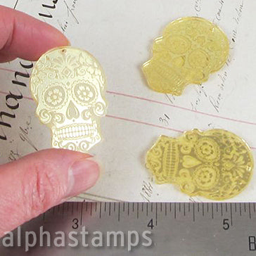 Laser-Etched Day of the Dead Skull Pendant