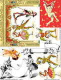 Large Theatre Harlequin Collage Sheet