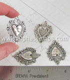 Large Antique Silver Flaming Heart Pendant*