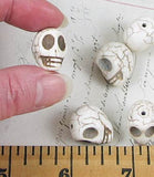 Large White Turquoise Skull Beads