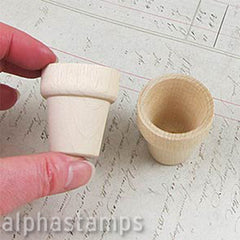 1-1/2 Inch Tall Wooden Flower Pots - SOLD OUT