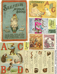 Linen Books Collage Sheet
