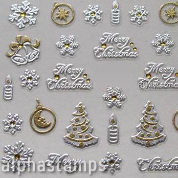 Mini Metallic Christmas Greetings Stickers