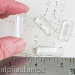 10x25mm Mini Glass Rectangular Cabochon*