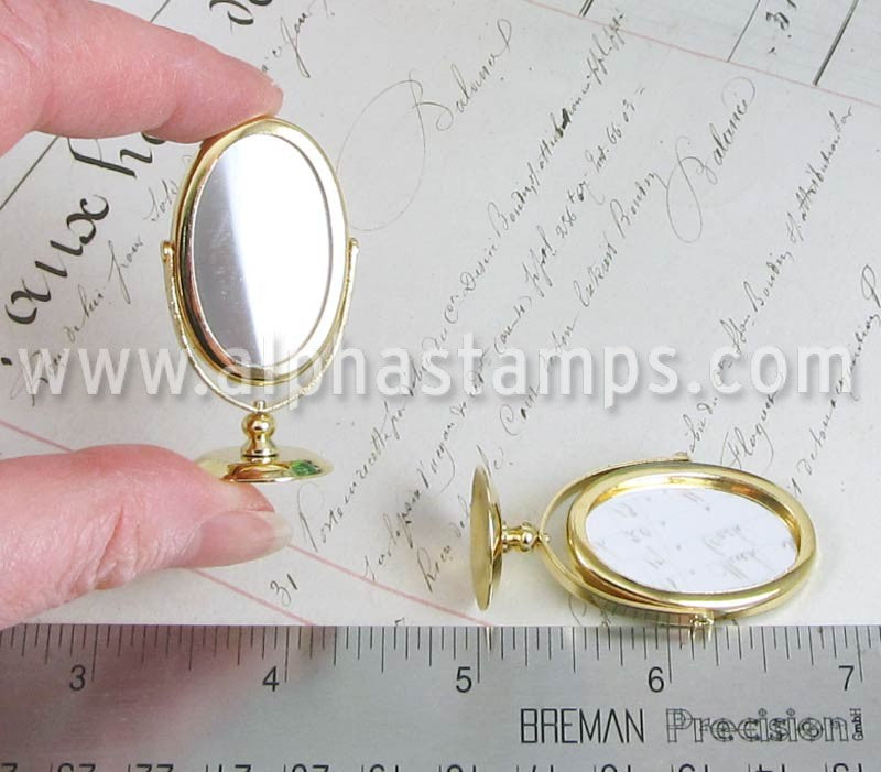 Gold Countertop Mirror Oval* Alpha Stamps