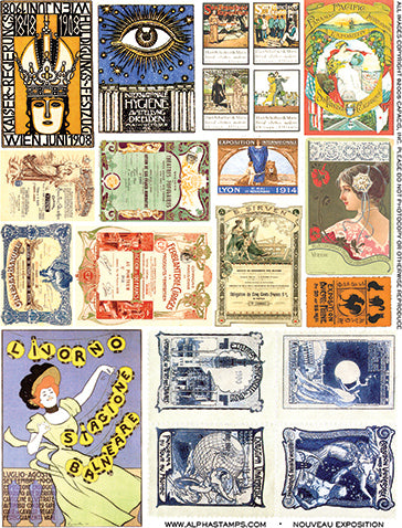 Art Nouveau Exposition Collage Sheet