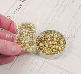 Mixed Gold & Cream Acrylic Pearls - 2mm-5mm