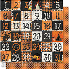 Vintage Halloween 2x2 Number Squares Scrapbook Paper - SOLD OUT