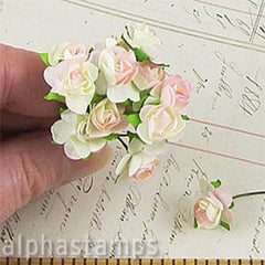1/2 Inch Pale Pink Paper Roses - SOLD OUT