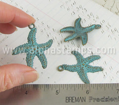 Large Patina Starfish Charm*