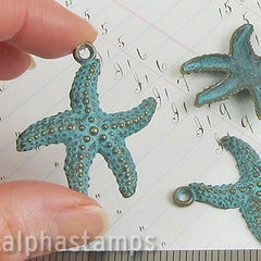 Large Patina Starfish Charm*