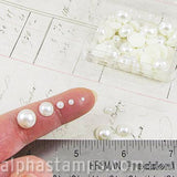 Mixed Size Ivory Flat-Back Pearls