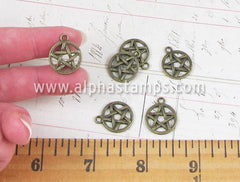 Bronze Pentagram Charms