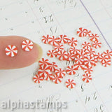 Red Peppermint Candy Polymer Clay Slices