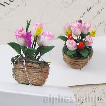Pink Tulips in Basket*