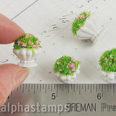 Set of 2 Miniature Planters w Foliage