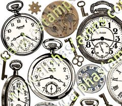 Pocket Watches Collage Sheet