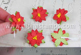 Small Red Mulberry Paper Christmas Poinsettias*