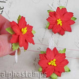 Small Red Mulberry Paper Christmas Poinsettias*