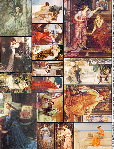 Pre-Raphaelite Women Collage Sheet