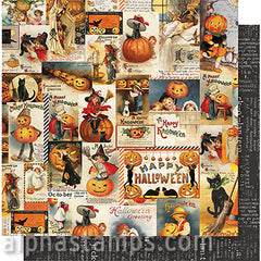 Vintage Halloween Pumpkin Time Scrapbook Paper - SOLD OUT