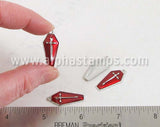 Red Enamel Coffin Pendant with Cross*