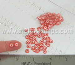 Red Heart in Circle Polymer Clay Slices*