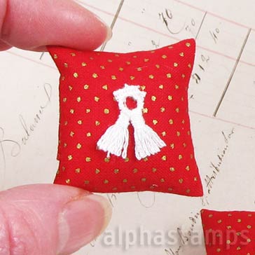 Red Pillow with Dots*