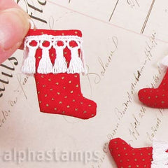 Red Mini Stocking with Dots *