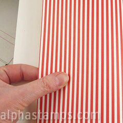 Red & Ivory Narrow Stripes Scrapbook Paper - SOLD OUT