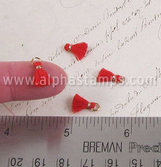 10mm Tiny Tassels - Red