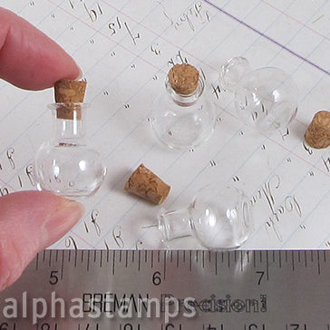 Round Glass Vial with Cork