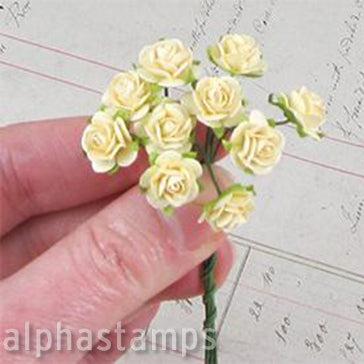 Tiny Paper Roses - Cream