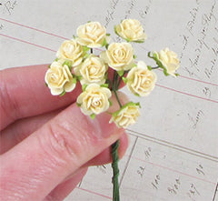 Tiny Paper Roses - Cream
