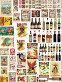 Rum Bottles, Labels & Posters Collage Sheet