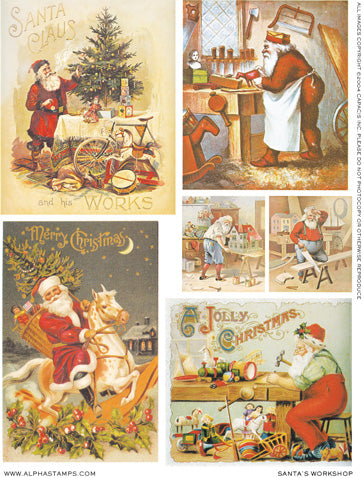 Santa's Workshop Collage Sheet